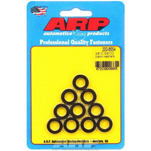 ARP 200-8554 Flat Washers, 3/8 in. ID, 5/8 in. OD, 0.120 in. Thick, Chromoly, Set of 10