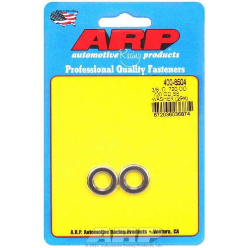 ARP 400-8504 Flat Washers, 3/8 in. ID, 0.715 in. OD, 0.120 in. Thick, Stainless Steel, Pair