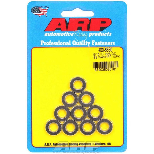 ARP 400-8550 Flat Washers, 0.313 in. ID, 5/8 in. OD, 0.120 in. Thick, Stainless Steel, Set of 10