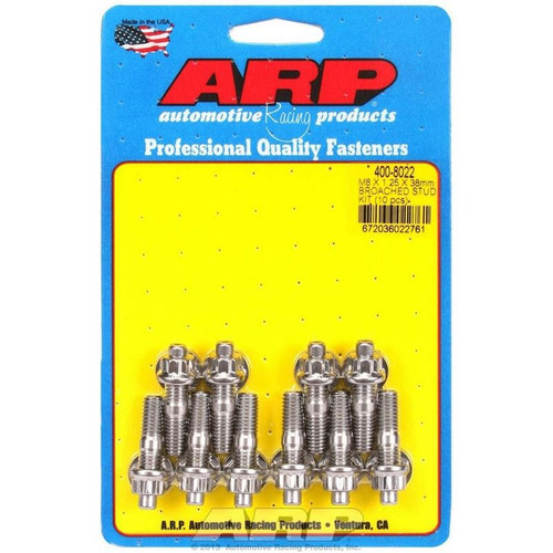 ARP 400-8022 Universal Studs, 12-Point, M8 x 1.25mm, 38mm / 1.500 in. Long, Set of 10