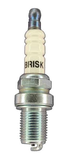 Brisk Racing Spark Plugs DR14S Spark Plug, Silver Racing, 14 mm Thread, 19 mm Reach, Heat Range 14, Gasket Seat, Resistor, Each