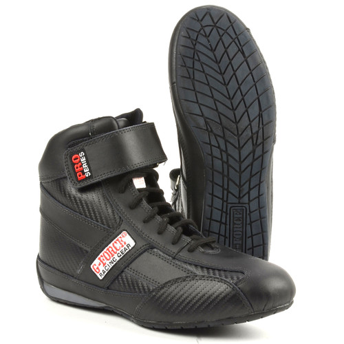 G-Force 0236060BK Driving Shoe, GF236 Pro Series, High-Top, SFI 3.3/5, Radial Grip Sole, Leather Outer, Fire Retardant Inner, Black, Size 6, Pair