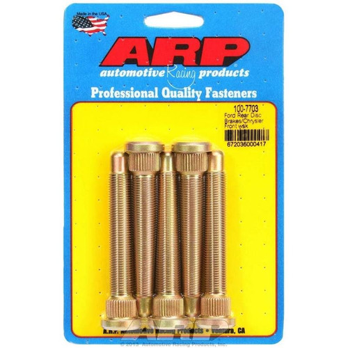 ARP 100-7703 Ford/Chrysler Disc Brake, Wheel Studs, 1/2-20 in. Thread, 3.500 in. Long, Set of 5