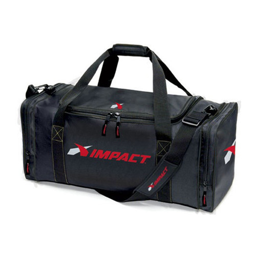 Impact Racing 72000010 Gear Bag, 27 in Long x 11 in Wide x 12 in Deep, Zipper Closure, Nylon, Black, Each