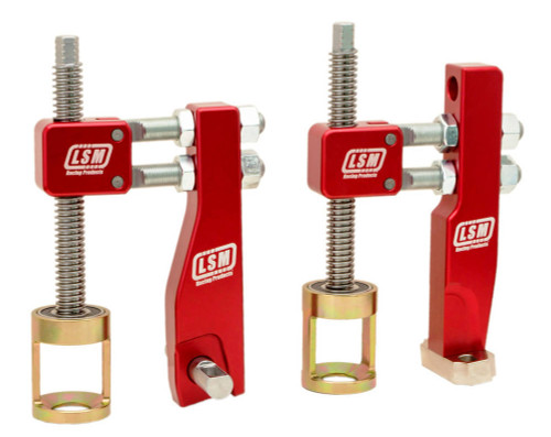 LSM Racing Products SC-520 Valve Spring Compressor, Head-On, Shaft Mount, Aluminum, Red Anodized, Spread Port, Kit