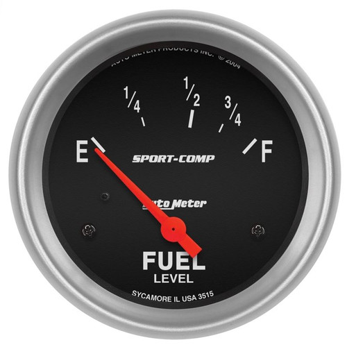 AutoMeter 3515 2-5/8 in. Fuel Level, 73-10 ohms, Air-Core, Sport Comp Gauge, Black