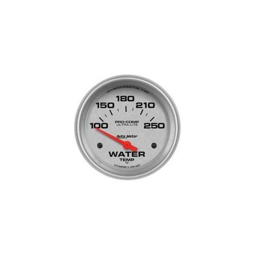 AutoMeter 4437 2-5/8 in. Water Temperature, 100-250 F, Air-Core, Ultra Lite Gauge, Silver