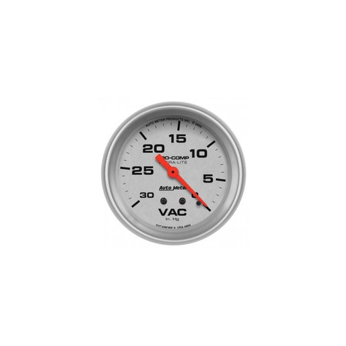 AutoMeter 4484 2-5/8 in. Vacuum, 0-30 in. HG, Ultra Lite Gauge, Silver