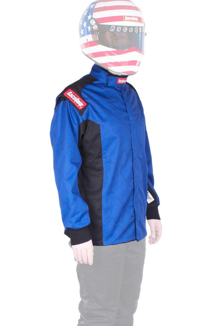 Racequip 131926RQP Chevron-1 FRC Driving Jacket, SFI 3.2A/1, Single Layer, Fire Retardant Cotton, Blue, X-Large, Each