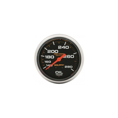 AutoMeter 5443 2-5/8 in. Oil Temperature, 140-280 F, 12 ft., Mechanical, LiquidFilled, Pro Comp Gauge, Black