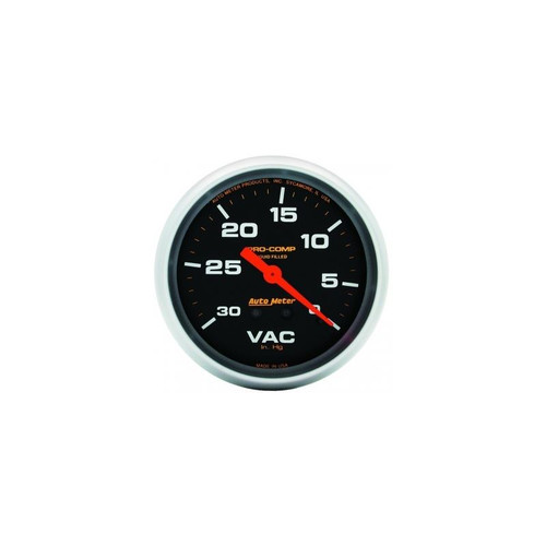 AutoMeter 5484 2-5/8 in. Vacuum, 0-30 in. HG, Liquid Filled, Pro Comp Gauge, Black