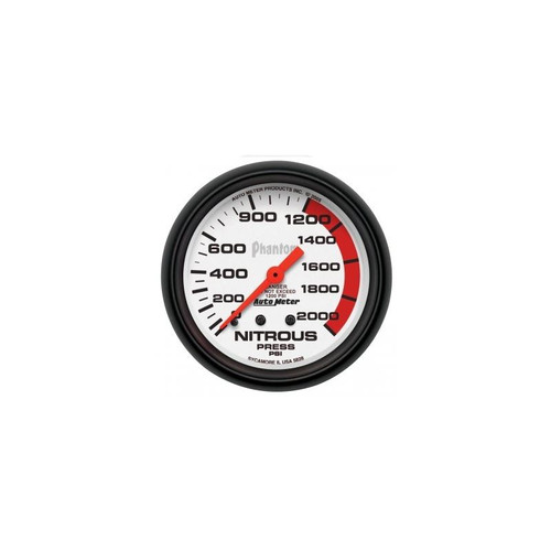 AutoMeter 5828 2-5/8 in. Nitrous Pressure, 0-2000 PSI, Mechanical, Phantom Gauge, White