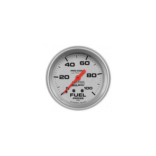 AutoMeter 4412 2-5/8 in. Fuel Pressure, 0-100 PSI, Mechanical, Ultra Lite Gauge, Silver