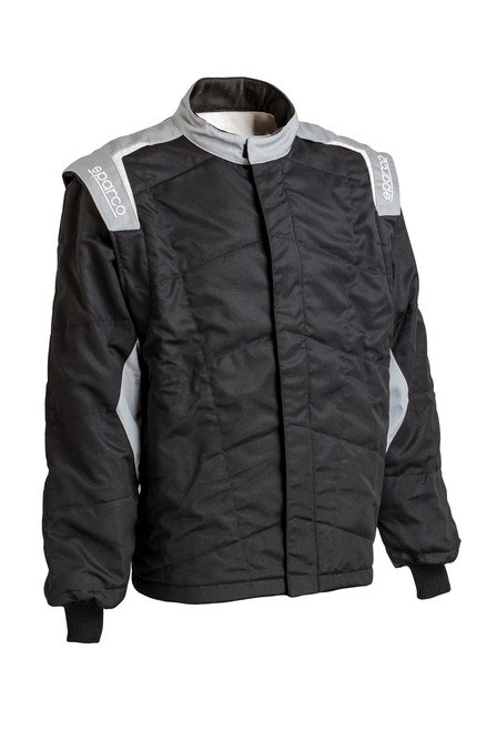 Sparco 001042XJXSNRGR Sport Light Driving Jacket, SFI 3.2A/5, Double Layer, Nomex, Black/Gray, X-Small, Each