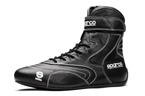 Sparco 00129446NR SFI 20 Drag Driving Shoes, High-Top, SFI 3.3/20, Leather Outer, Fire Retardant Inner, Black, EU 46, Pair