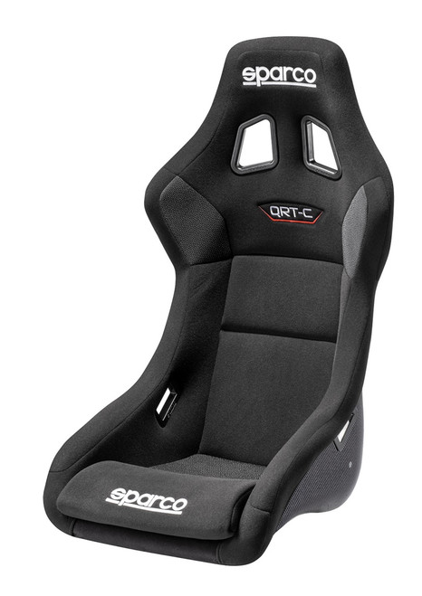 Sparco 008025ZNR Seat, QRT-Carbon, Non-Reclining, FIA Approved, Side Bolsters, Harness Openings, Carbon Fiber, Fire-Retardant Non-Slip Fabric, Black, Each