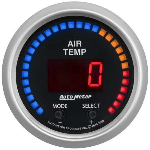 AutoMeter 3358 2-1/16 in. Air Temperature Gauge, Dual Channel, 0-300 F, Sport Comp, Black