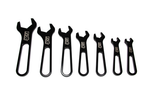 Ti22 Performance TIP8530 AN Wrench Set, Single End, 7-Piece, 3 AN to 16 AN, Aluminum, Black Anodized, Kit