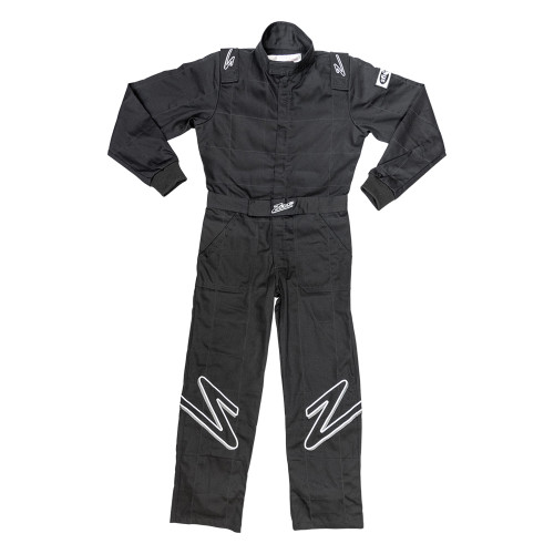 Zamp R010003YS ZR-10 Driving Suit, 1-Piece, SFI 3.2A/1, Single Layer, Fire Retardant Cotton, Black/White Stripes, Youth Small, Each