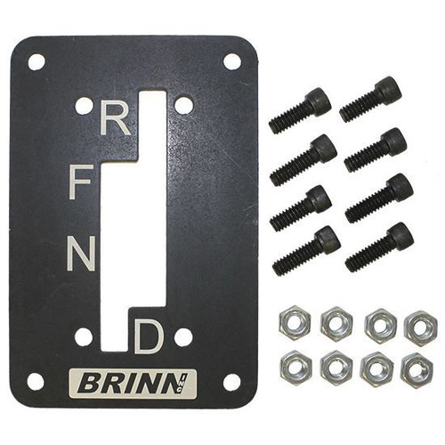 Brinn Transmission 70631 Shifter Gate Plate, Steel, Black Powder Coat, Brinn Predator Circle Track Transmission, Each