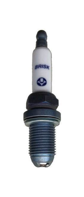 Brisk Racing Spark Plugs DOR08DS Spark Plug, Turbo Racing, 14 mm Thread, 19 mm Reach, Heat Range 8, Gasket Seat, Resistor, Each