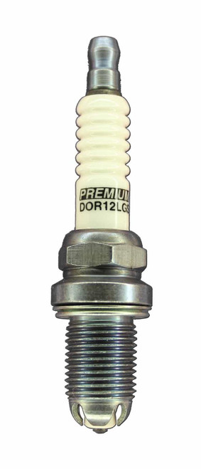 Brisk Racing Spark Plugs DOR12LGS Spark Plug, Premium Racing, 14 mm Thread, 19 mm Reach, Heat Range 12, Gasket Seat, Resistor, Each