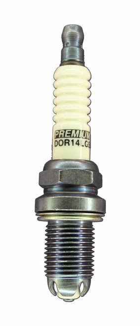 Brisk Racing Spark Plugs DOR14LGS Spark Plug, Premium Racing, 14 mm Thread, 19 mm Reach, Heat Range 14, Gasket Seat, Resistor, Each