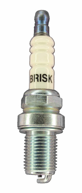 Brisk Racing Spark Plugs DR12S Spark Plug, Silver Racing, 14 mm Thread, 19 mm Reach, Heat Range 12, Gasket Seat, Resistor, Each