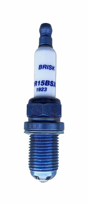 Brisk Racing Spark Plugs DR15BSXC Spark Plug, Premium EVO, 14 mm Thread, 19 mm Reach, Heat Range 15, Gasket Seat, Resistor, Each