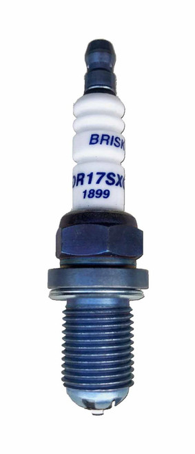Brisk Racing Spark Plugs DR17SXC Spark Plug, Premium EVO, 14 mm Thread, 19 mm Reach, Heat Range 17, Gasket Seat, Resistor, Each