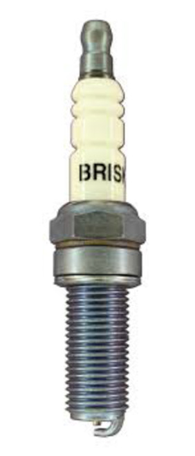 Brisk Racing Spark Plugs ER10S Spark Plug, Silver Racing, 14 mm Thread, 26.5 mm Reach, Heat Range 10, Gasket Seat, Resistor, Each
