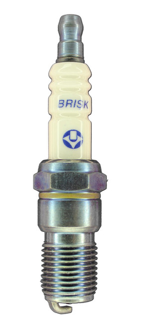 Brisk Racing Spark Plugs GR14S Spark Plug, Silver Racing, 14 mm Thread, 18 mm Reach, Heat Range 14, Tapered Seat, Resistor, Each