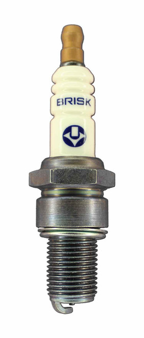 Brisk Racing Spark Plugs LR10SL Spark Plug, Silver Racing, 14 mm Thread, 19 mm Reach, Heat Range 10, Gasket Seat, Resistor, Each