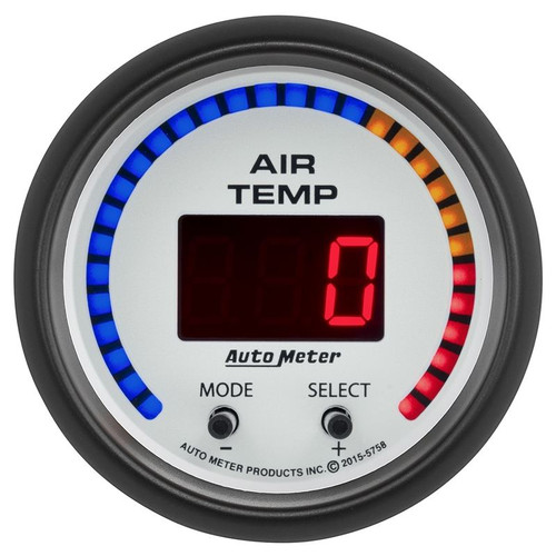 AutoMeter 5758 2-1/16 in. Air Temperature Gauge, Dual Channel, 0-300 F, Phantom, White