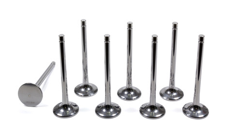 Del West EV-1600-2T-CRST-8 Exhaust Valve, 1.600 in Head, 11/32 in Valve Stem, 5.140 in Long, Titanium, Small Block Chevy / Ford, Set of 8