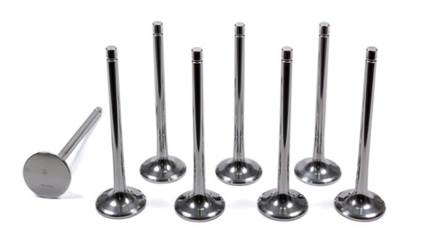 Del West EV-1625-6T-CRST-8 Exhaust Valve, 1.625 in Head, 11/32 in Valve Stem, 5.540 in Long, Titanium, Small Block Chevy, Set of 8