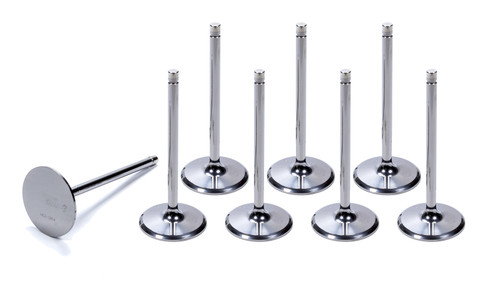 Del West IV-BBC-2300T-8 Intake Valve, 2.300 in Head, 11/32 in Valve Stem, 5.540 in Long, Titanium, Big Block Chevy, Set of 8