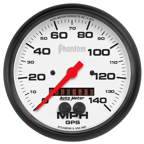 AutoMeter 5881 5 in. GPS Speedometer, 0-140 MPH, Phantom, White