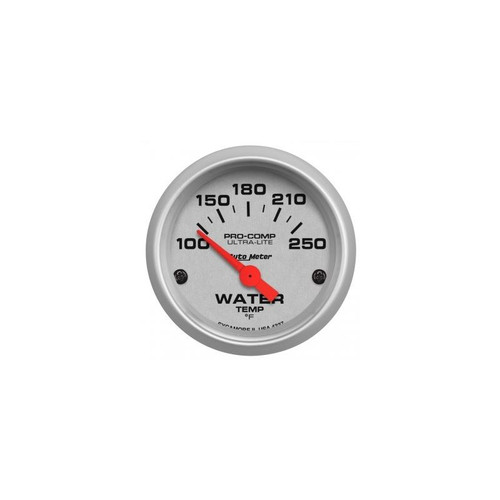 AutoMeter 4337 2-1/16 in. Water Temperature Gauge, 100-250 F, Air-Core, Ultra Lite, Silver