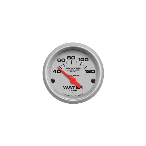 AutoMeter 4337-M 2-1/16 in. Water Temperature Gauge, 40-120 C, Air-Core, Ultra Lite, Silver