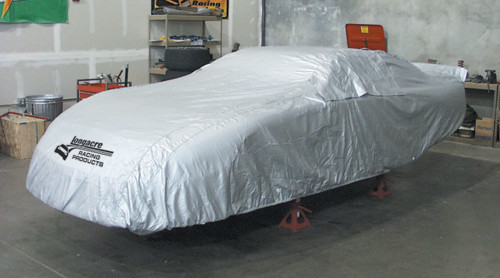Longacre 52-11150 Car Cover, Moisture Resistant, Soft Liner, Zippered Window, Heat Reflective, Cloth, Silver, Late Model, Each