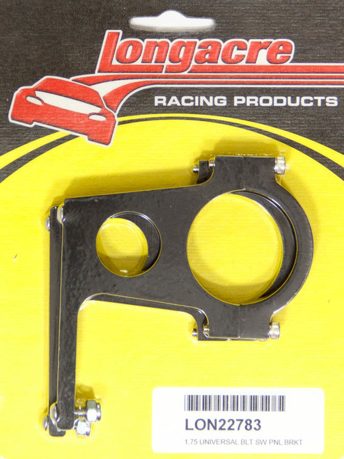 Longacre 52-22783 Switch Panel Bracket, Clamp-On, 3 in Bolt Spacing, Billet Aluminum, Black Anodized, 1-3/4 in OD Tube, Pair