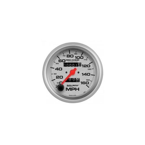 AutoMeter 4493 3-3/8 in. Speedometer, 0-160 MPH, Mechanical, Ultra Lite, Silver