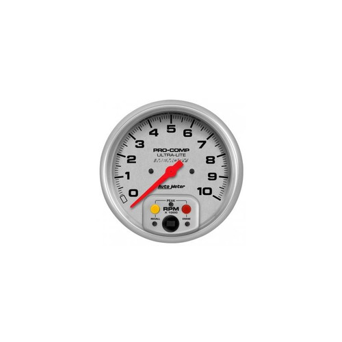 AutoMeter 4494 5 in. In-Dash Tachometer, 0-10,000 RPM, Memory, Ultra Lite, Silver