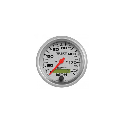 AutoMeter 4486 3-3/8 in. Speedometer, 0-200 MPH, Electric, Ultra Lite, Silver