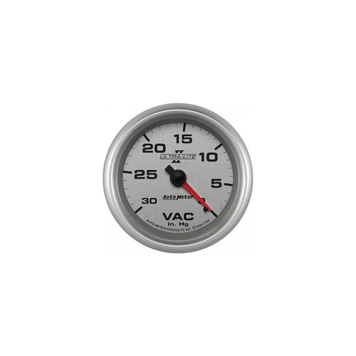 AutoMeter 7784 2-5/8 in. Vacuum Gauge, 0-30 In HG, Ultra Lite II, Silver
