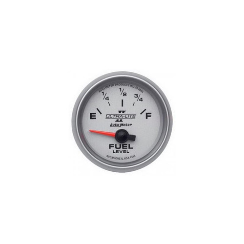 AutoMeter 4913 2-1/16 in. Fuel Level Gauge, 0-90 ohms, Air-Core, SSE, Ultra Lite II, Silver
