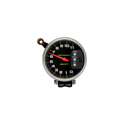 AutoMeter 6857 5 in. Tachometer, 0-11,000 RPM, Pedestal W/ Quick Lite and Peak Memory, Pro Comp, Black