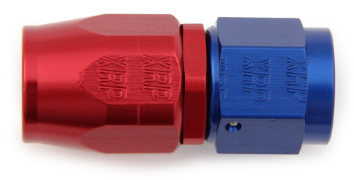 XRP-Xtreme Racing Prod. 100004 Fitting, Hose End, Straight, 4 AN Hose to 4 AN Female, Aluminum, Blue / Red Anodized, Each