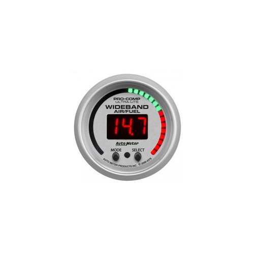 AutoMeter 4397 2-1/16 in. Wideband Pro Plus Air/Fuel Ratio Gauge, 6:1-20:1 AFR, Ultra Lite, Silver